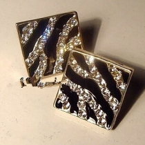 Fashion  Leopard  Rhinestone Studs Earrings