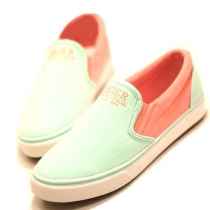 Leisure Simple Mixing Color  Canvas Loafers