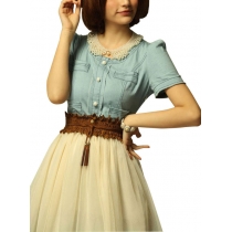 Vintage Denim Gauze Skirt Dress