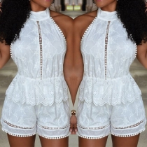 Sexy Backless Off-shoulder Slim Fit Lace Rompers
