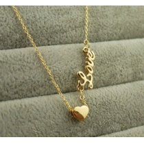 Sweet Gold LOVE Heart Pendant Necklace